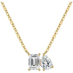 Turandoss Birthstone Necklaces for Women – 14K Gold Plated Dainty 12 Month Blue Green Emerald Birthstone Pendant Necklaces Jewerly Birthday Gifts for Women Girls(4+4-White Topaz White Topaz)
