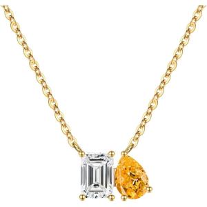 Turandoss Birthstone Necklaces for Women – 14K Gold Plated Dainty 12 Month Blue Green Emerald Birthstone Pendant Necklaces Jewerly Birthday Gifts for Women Girls(4+11-White Topaz Citrine)
