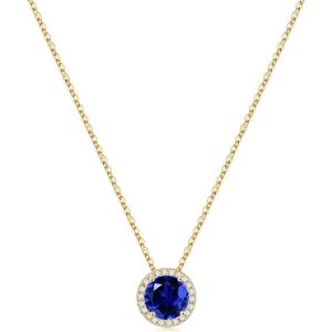 Turandoss Birthstone Necklaces for Women Trendy, 14K Gold Plated Dainty Personalized 12 Months Created Round CZ Gemstone Birthstone Pendant Necklace Birthday Jewelry Gifts for Women Girls(12-Dec-Lab Tanzanite)