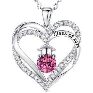 Turandoss Graduation Birthstone Necklaces for Women Her – 14K Gold Plated Birthstone Jewelry Class of 2026 Graduation Gifts High School College Senior Gifts for Daughter Friend Sister(10-Oct-Tourmaline)