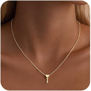 Turandoss Heart Initial Necklaces for Women, Dainty 14K Gold Plated Letter A-Z Pendant Necklace Personalized Alphabet Name Jewelry Mother’s Day Anniversary Birthday Gifts for Girlfriend(I)