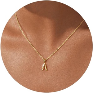 Turandoss Initial Necklaces for Women – 14K Gold Plated Dainty Letter A-Z Pendant Necklace Personalized Trendy Fashion Jewelry for Women Girls Birthday Gifts(A.)