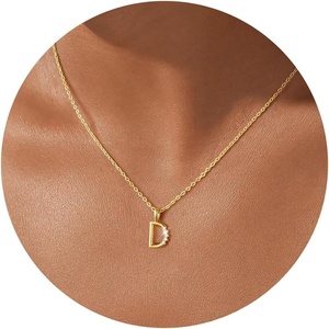 Turandoss Initial Necklaces for Women – 14K Gold Plated Dainty Letter A-Z Pendant Necklace Personalized Trendy Fashion Jewelry for Women Girls Birthday Gifts(D)