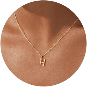 Turandoss Initial Necklaces for Women – 14K Gold Plated Dainty Letter A-Z Pendant Necklace Personalized Trendy Fashion Jewelry for Women Girls Birthday Gifts(H)