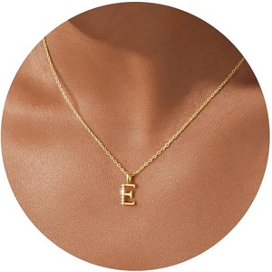Turandoss Initial Necklaces for Women – 14K Gold Plated Dainty Letter A-Z Pendant Necklace Personalized Trendy Fashion Jewelry for Women Girls Birthday Gifts(E)