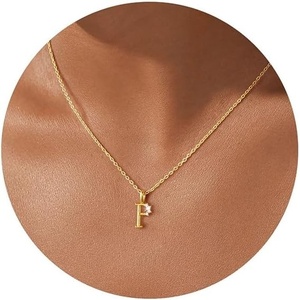 Turandoss Initial Necklaces for Women – 14K Gold Plated Dainty Letter A-Z Pendant Necklace Personalized Trendy Fashion Jewelry for Women Girls Birthday Gifts(P)