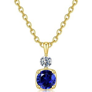 Turandoss Birthstone Necklaces for Women – Dainty 14K Gold Plated Created 1-12 Month Birthstone Pendant Necklace Gemstone Birthday Jewelry Gifts for Wife Her(12-Dec-Lab Tanzanite)
