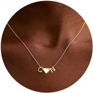 Turandoss Initial Heart Necklace for Teen Girls Gifts Trendy Stuff(C+N)
