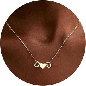 Turandoss Initial Heart Necklace for Teen Girls Gifts Trendy Stuff(D+D)