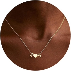 Turandoss Initial Heart Necklace for Teen Girls Gifts Trendy Stuff(I+S)