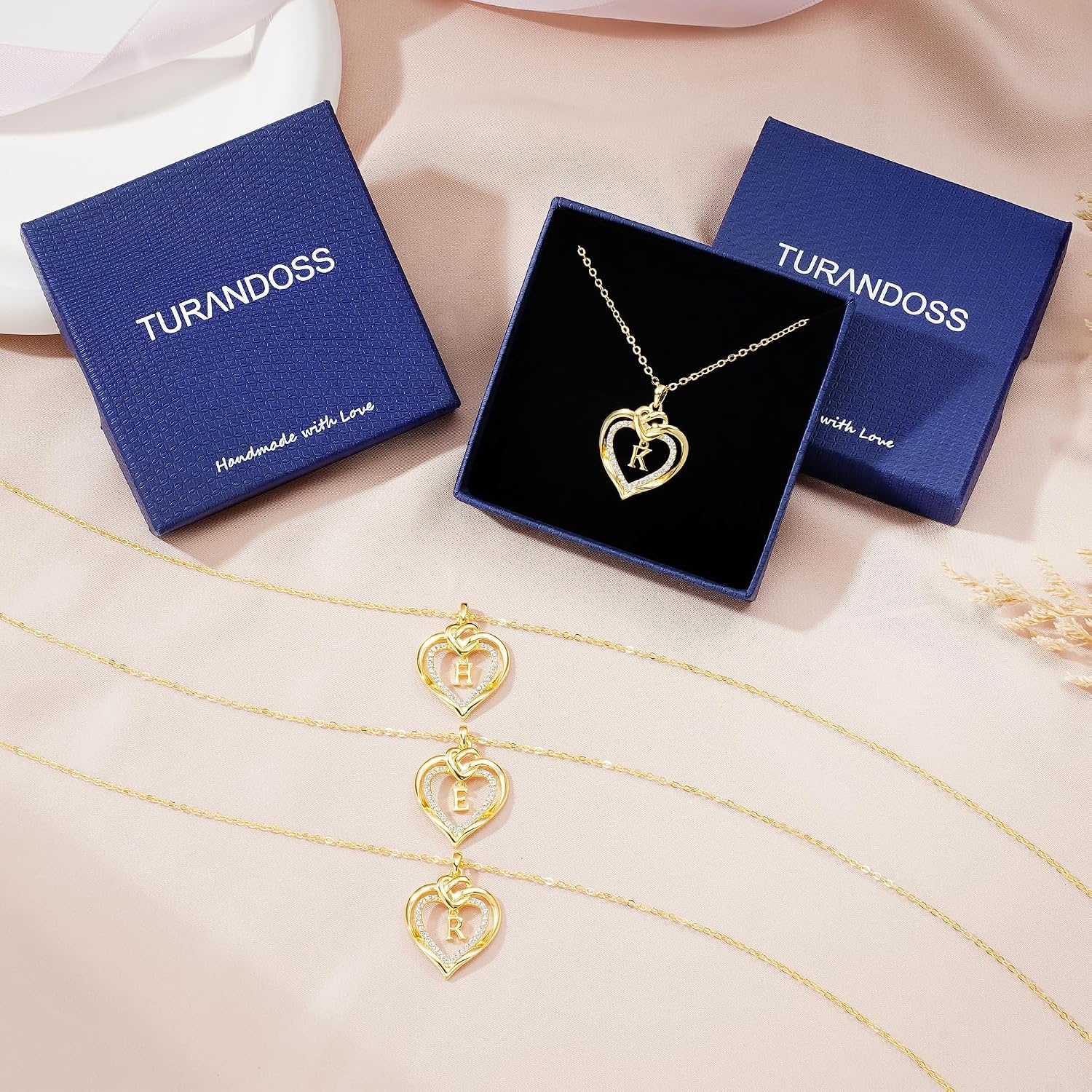 image:imageTurandoss Initial Heart Necklace for Teen Girls Gifts Trendy StuffN