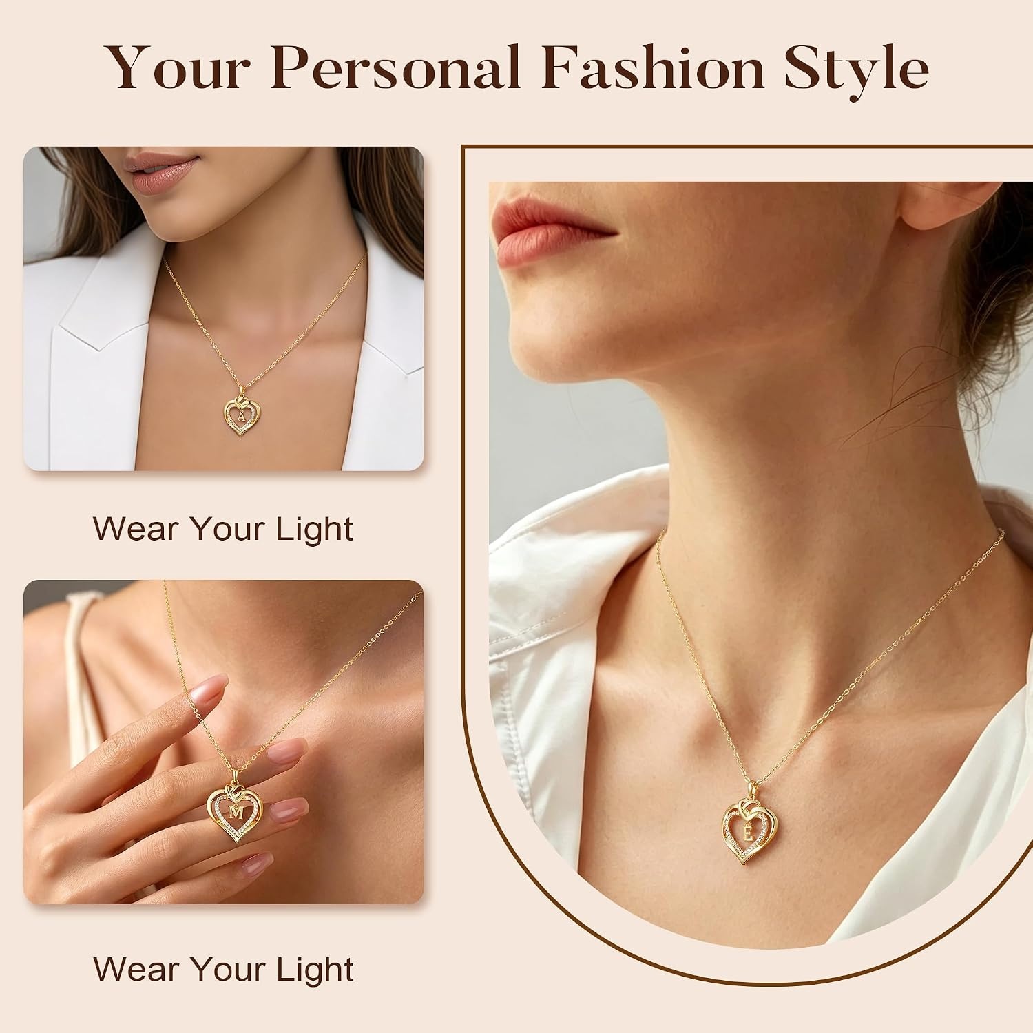 image:imageTurandoss Initial Heart Necklace for Teen Girls Gifts Trendy StuffN