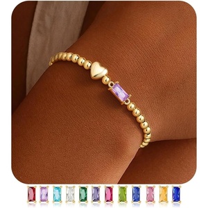 Turandoss Birthstone Bracelets for Women, Birthday Jewelry Gifts for Girls(February)