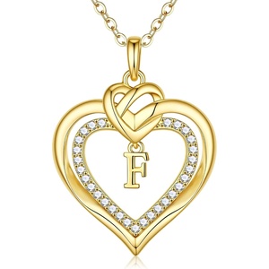 Turandoss Initial Heart Necklace for Teen Girls Gifts Trendy Stuff(F)