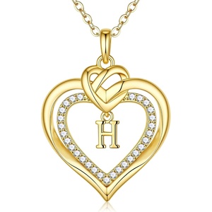 Turandoss Initial Heart Necklace for Teen Girls Gifts Trendy Stuff(H)