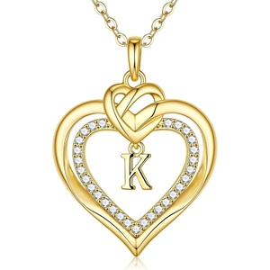 Turandoss Initial Heart Necklace for Teen Girls Gifts Trendy Stuff(K)