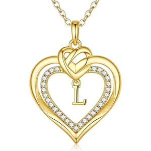 Turandoss Initial Heart Necklace for Teen Girls Gifts Trendy Stuff(L)